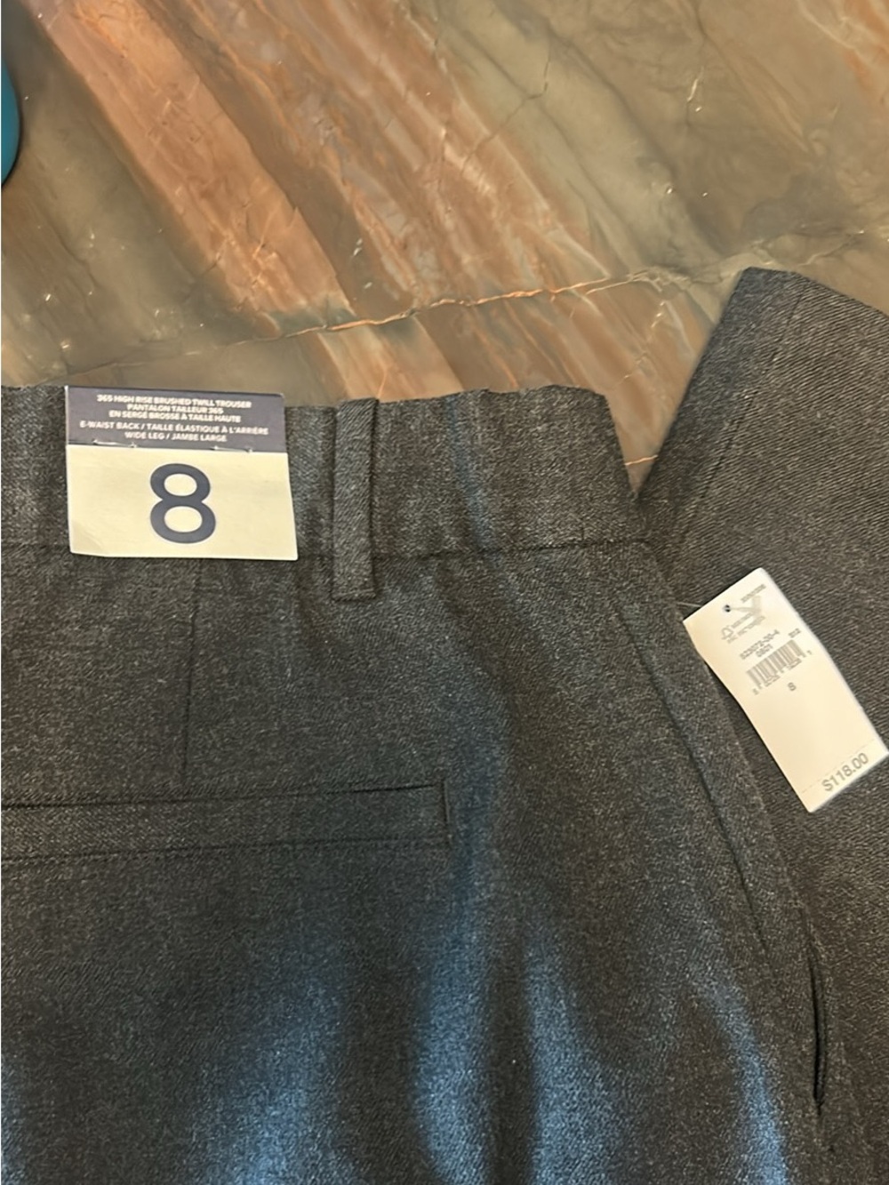NWT GAP 365 Charcoal Grey High Rise Brushed Twill Trouser - Picture 3 of 3